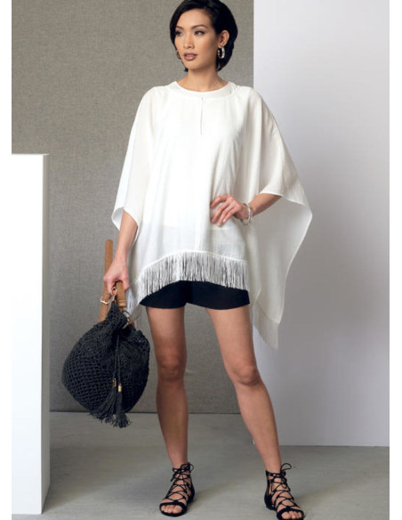 Patrón de poncho, top, short y pantalón - Vogue 9191