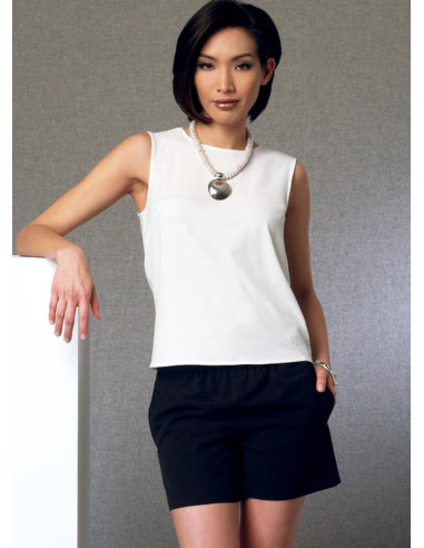Patrón de poncho, top, short y pantalón - Vogue 9191