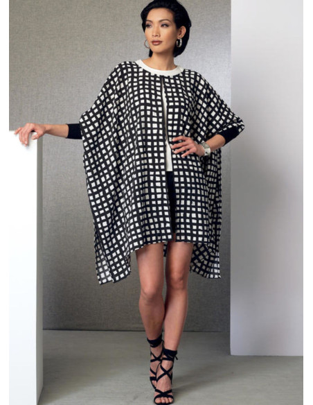 Patrón de poncho, top, short y pantalón - Vogue 9191
