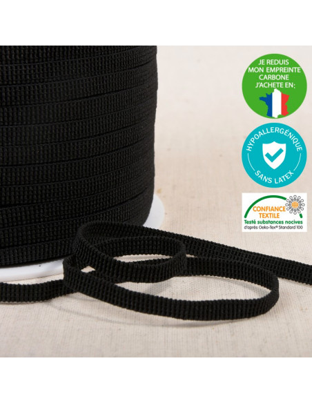 Elástico hipoalergénico sin látex - Negro
