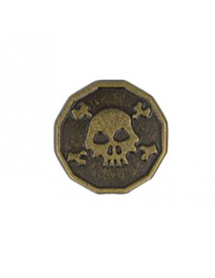 Botón de metal con cabeza de calavera - Bronce 2