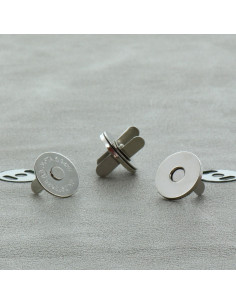 Bolsa de 2 cierres magnéticos de 18 mm - Plata clara