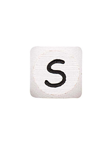 Perla letra alfabeto cubo de madera blanca