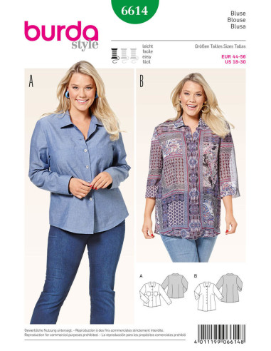 Patrón de blusa - Burda 6614