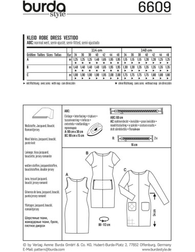 Patrón de vestido - Burda 6609