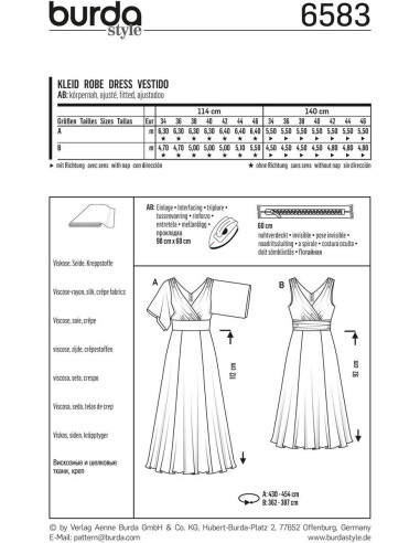 Patrón de vestido - Burda 6583
