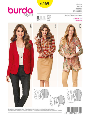 Patrón de chaqueta - Burda 6569