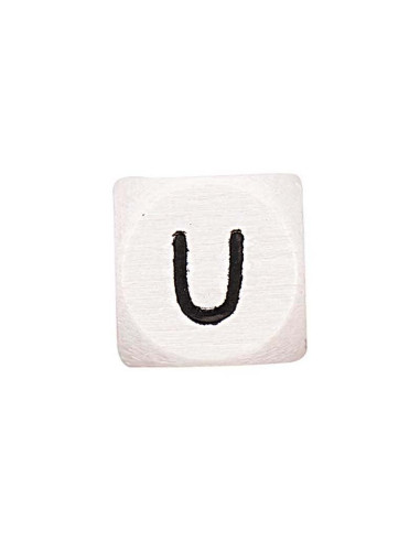 Perla letra alfabeto cubo de madera blanca