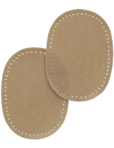 Mini par de codos y rodillas termoadhesivos - Imitación de ante beige