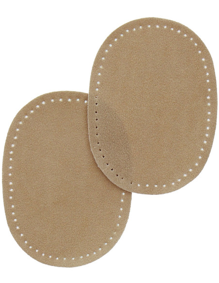 Mini par de codos y rodillas termoadhesivos - Imitación de ante beige