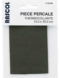 Percal termoadhesivo para reparación - Verde oliva oscuro