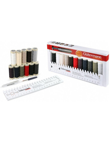 Set de 11 hilos de coser Gütermann + accesorios