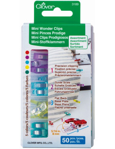 Caja de 50 mini pinzas Prodige Clover - Surtido