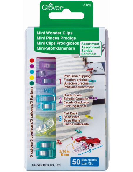 Caja de 50 mini pinzas Prodige Clover - Surtido