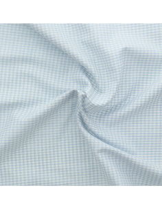 Tejido Vichy de cuadros pequeños - Azul claro
