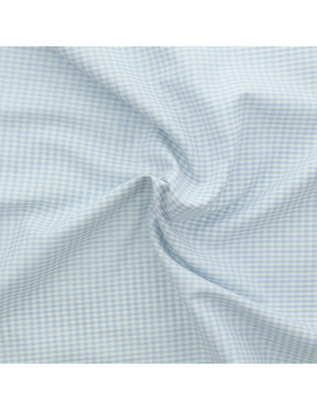 Tejido Vichy de cuadros pequeños - Azul claro