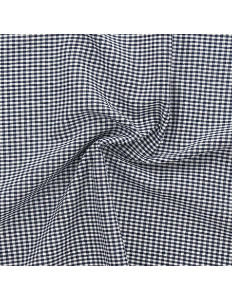 Tejido Vichy de cuadros pequeños - Azul marino