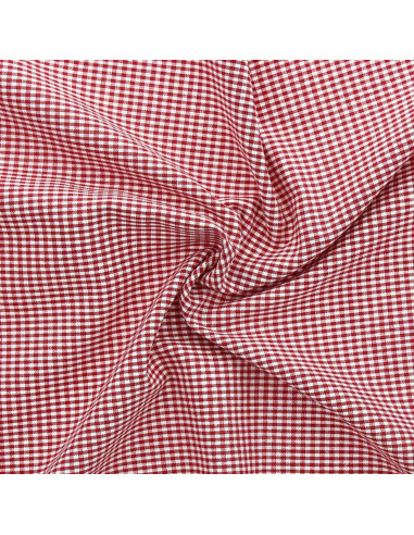 Tejido Vichy de cuadros pequeños - Rojo