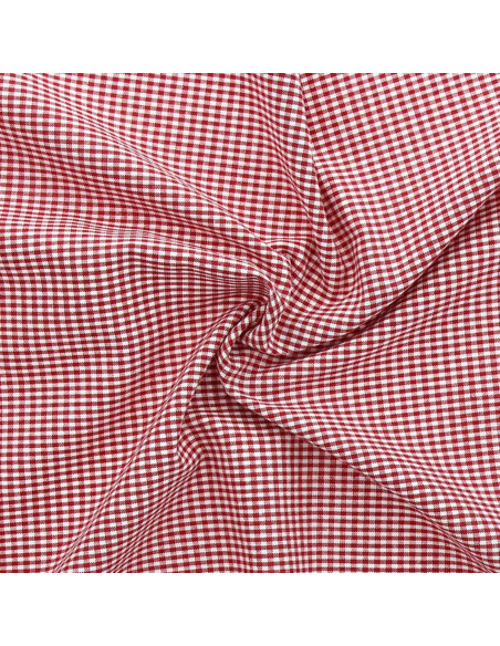 Tejido Vichy de cuadros pequeños - Rojo
