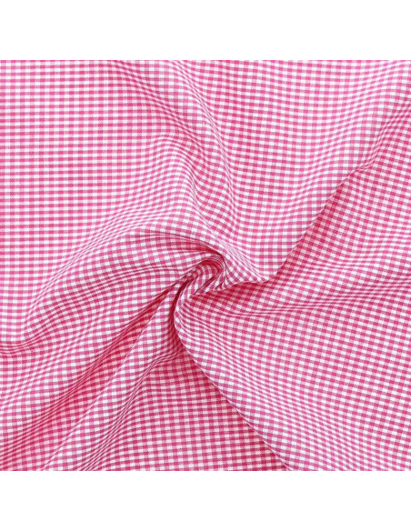 Tejido Vichy de cuadros pequeños - Fucsia