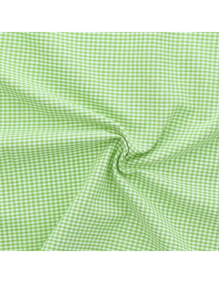 Tejido Vichy de cuadros pequeños - Verde anís
