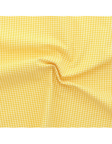 Tejido Vichy cuadros pequeños - Amarillo