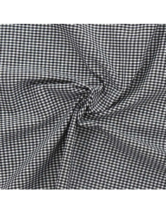 Tejido Vichy de cuadros pequeños - Negro