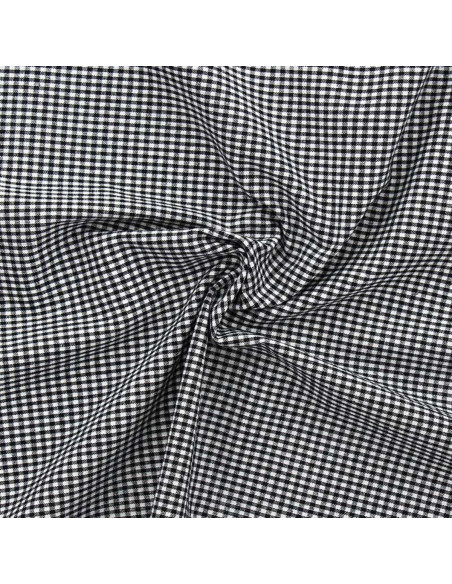 Tejido Vichy de cuadros pequeños - Negro