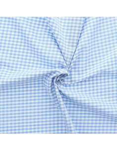 Tejido Vichy de cuadros grandes - Azul claro