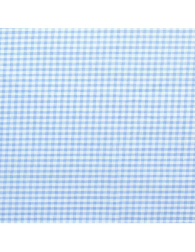 Tejido Vichy de cuadros grandes - Azul claro