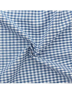 Tejido Vichy de cuadros grandes - Azul vaquero