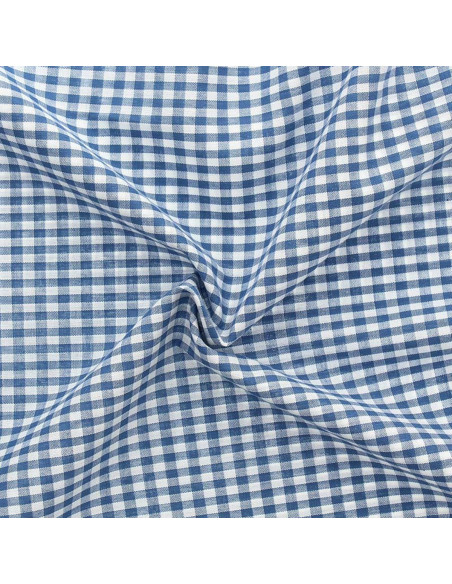 Tejido Vichy de cuadros grandes - Azul vaquero