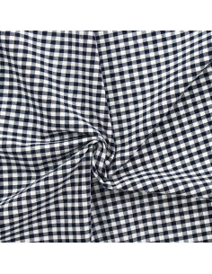 Tejido Vichy de cuadros grandes - Azul marino