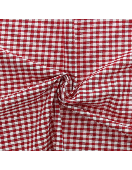 Tejido Vichy de cuadros grandes - Rojo