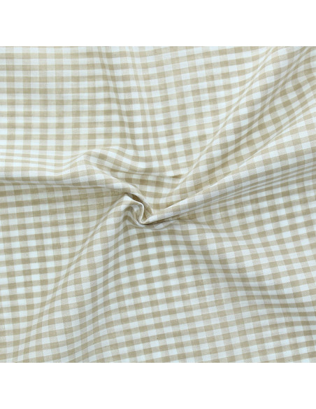 Tejido Vichy de cuadros grandes - Beige