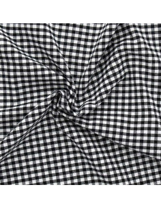 Tejido Vichy grandes cuadros - Negro