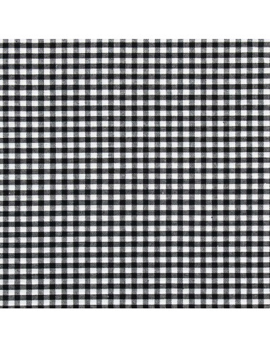 Tejido Vichy grandes cuadros - Negro