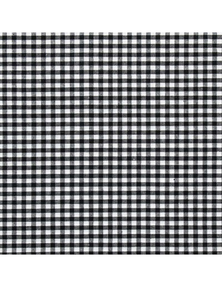 Tejido Vichy grandes cuadros - Negro