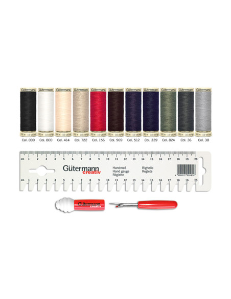Set de 11 hilos de coser Gütermann + accesorios