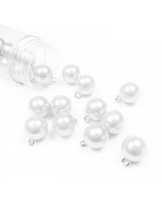 Botón de bola nacarada para boda - Blanco 2