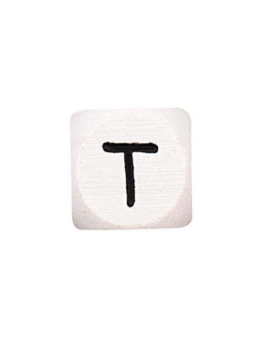 Perla letra alfabeto cubo de madera blanca