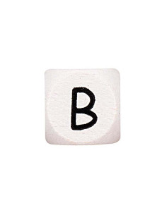 Perla letra alfabeto cubo de madera blanca 2