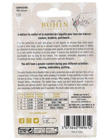 Dedal de silicona para tirar agujas Bohin