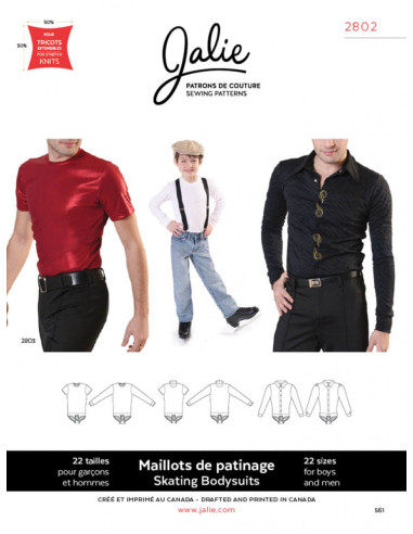 Patrón de leotardos de danza y patinaje para hombres y niños - Jalie 2802