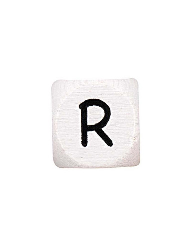 Perla letra alfabeto cubo de madera blanca