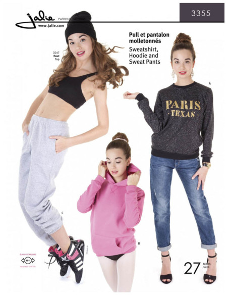 Patrón de sudaderas y pantalones de chándal - Jalie 3355