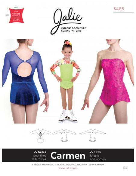 Patrón de vestido de patinaje Carmen - Jalie 3465