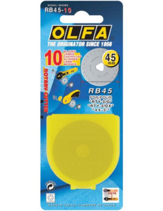 10 cuchillas de repuesto para cortador Olfa - 45 mm