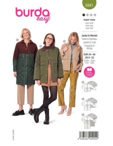 Patrón de chaqueta y abrigo - Burda 5941