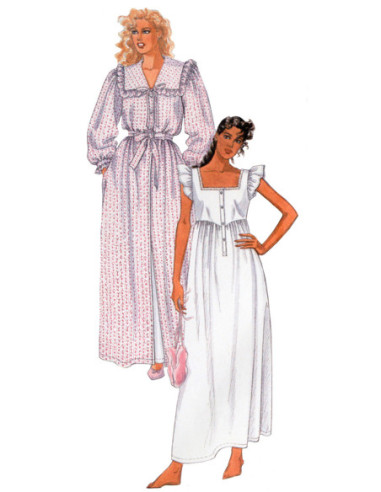 Patrón de bata, cinturón para atar y camisón - McCall's 8381